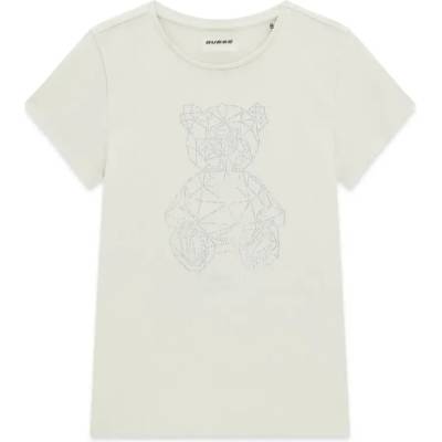 GUESS Бяла тениска за момиче с кристално мече Guess