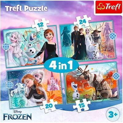 TREFL Ledové království: Úžasný svět 4v1 12,15,20,24 dílků