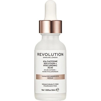 Revolution Skincare 5% Caffeine solution Hyaluronic Acid sérum na očné okolie 30 ml