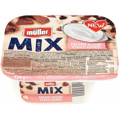 Müller Mix Creamy Jogurt Choco Hearts 130 g