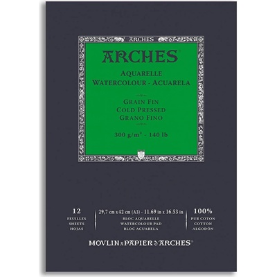 Skicák Arches Cold Pressed 300 g/m2 12 archù A3 – Zbozi.Blesk.cz
