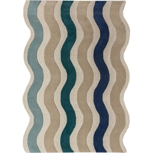 Flair Rugs Син ръчно изработен вълнен килим 200x290 cm Cascade Wool - Flair Rugs (503119382699)