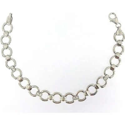 INFINITYSILVER Stříbrný náramek s kulatými články a zirkony C46602319
