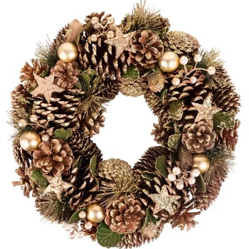 MagicHome Veniec Vianoce prírodný bronzový 34 cm