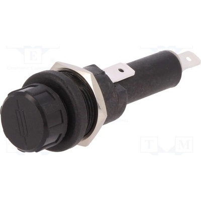 BULGIN FX0415 Zásuvka; 6,3x32mm; 250V; na panel; černá; UL94V-0; polyamid