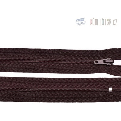 Zips špirálový 3mm nedeliteľný 30cm tmavo hnedá