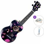 Mahalo Heart Basic SET Heart Black Сопрано укулеле (MA1HE-BK-BASIC-SET)