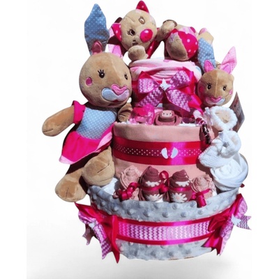BabyTorta plienková torta pre bábätko RUŽOVÝ ZAJAČIK