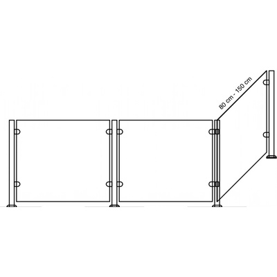 Hahn Steel Set zábrany III. do 80 do 150cm, sloupky Ø 42,4mm, výška sloupku: 75cm Šířka prvního pole: 120cm, Šířka druhého pole: 150cm, Šířka třetího pole: 100cm – Zboží Dáma