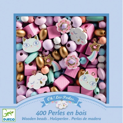 Djeco Wooden beads, Rainbow – Zboží Mobilmania