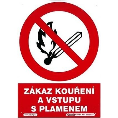Tabulka Zákaz kouření a vstupu s plamenem