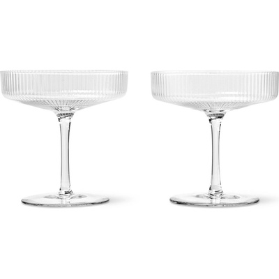 ferm LIVING Pohár na šampanské RIPPLE číra 2 x 150 ml