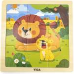 Viga Toys Дървен пъзел Viga Toys - Лъв с лъвче, 9 части (44627) - ozone