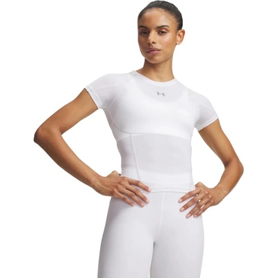 Under Armour Dámske tričko HeatGear Crop Mock SS White