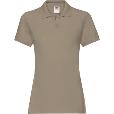 Khaki women's Polo Fruit of the Loom hnedá