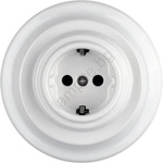 Bohemia-Design - Порцеланова ретро домашна контактна розетка с рамка SCHUKO 250V/16A бяла (BF0024)