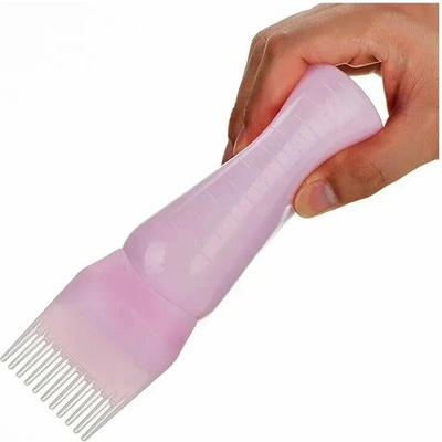 APT AG647F Fľaštička s hrebeňom na farbenie vlasov ružová