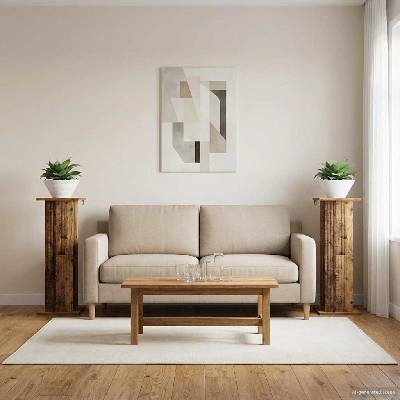 vidaXL Стойка за растения 2 бр. Старо дърво 30, 5 x 30 x 80, 5 см (899777)