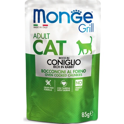 Monge Grill Cat Adult králičí kousky jelly 85 g