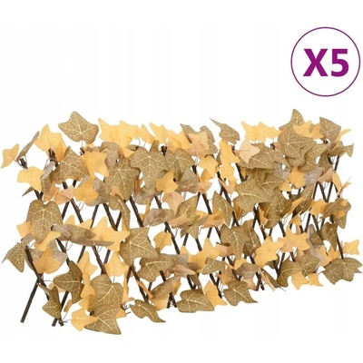 vidaXL Treláže umělé javorové listy roztahovací oranžové 5 ks 180x30cm