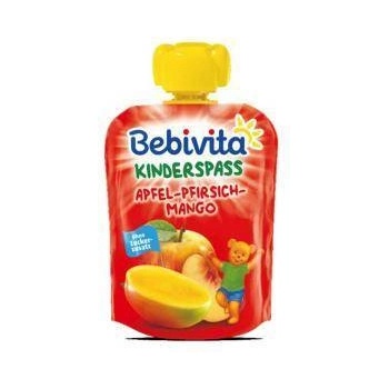 Bebivita Пюре Bebivita, Ябълка с манго и праскова, 90гр, 4018852007487
