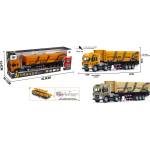 Babyhome Голям метален камион гондола за строителни материали Die-Cast 1: 24 - Със светлини, звуци и отварящ се заден капак Цвят Пясъчен