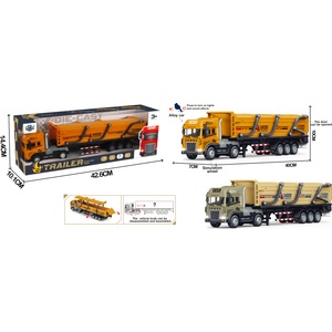 Babyhome Голям метален камион гондола за строителни материали Die-Cast 1: 24 - Със светлини, звуци и отварящ се заден капак Цвят Пясъчен