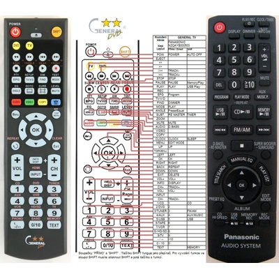 GENERAL PANASONIC N2QAYB000503 - съвместимо дистанционно управление на марката General (N2QAYB000503)