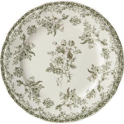 J-Line by Jolipa Bílý porcelánový jídelní talíř Vintage Blossom - ⌀26*2,2 cm