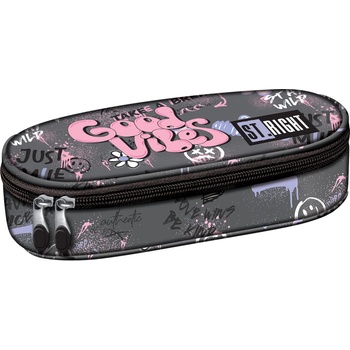 ST.RIGHT Овален ученически несесер St. Right Good Vibes - С 1 цип (PC01)