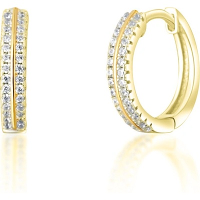 JVD Pozlátené strieborné náušnice so zirkónmi SVLE1096XH2GO00