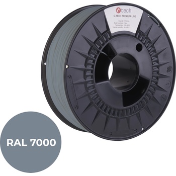 C-Tech 3DF-P-PLA1.75-7000 3D филамент, ПРЕМИУМ ЛИНИЯ, PLA, сива катерица, RAL7000, 1, 75mm, 1kg (3DF-P-PLA1.75-7000)