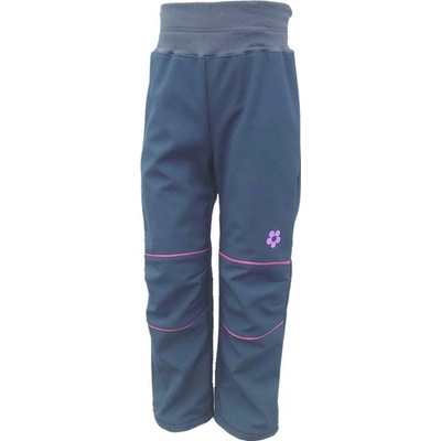Softshellové dívčí kalhoty šedorůžové