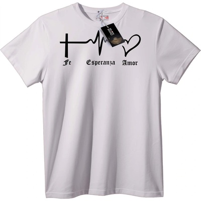 NOONEBRAND Тениска Вяра, Надежда, Любов, Кръст - M, White