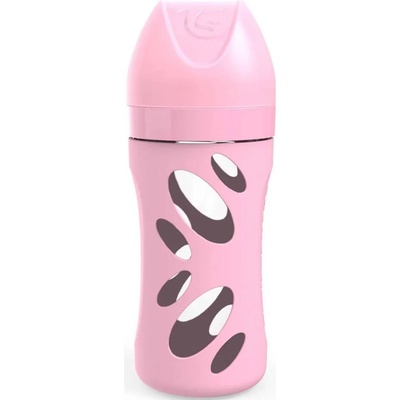 Twistshake Стъклено шише против колики Twistshake - Розово, 260 ml (78582)