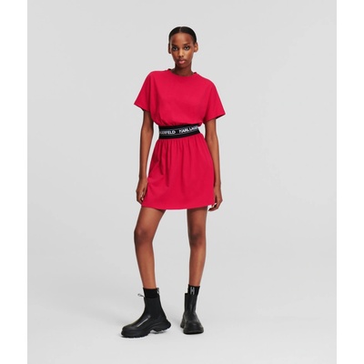 Karl Lagerfeld Logo Tape T-shirt Dress červená