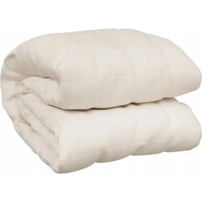 VidaXL Závažová deka krémová 10 kg látková 140x200