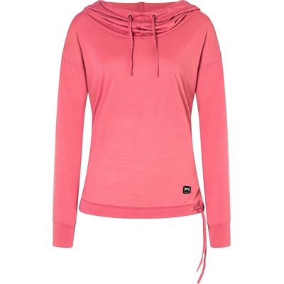 super. natural Дамски вълнен пуловер super. natural Women's Funnel Hoodie - Mauvewood (105-4297-1212)