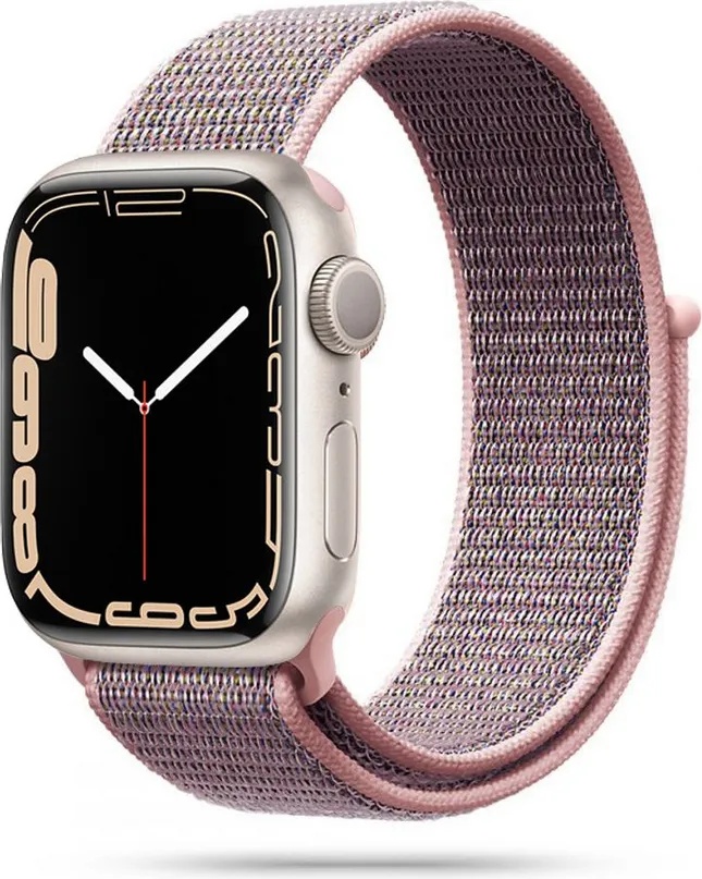 Tech-Protect Текстилна каишка за Apple Watch 4/5/6/7/8/9/SE (38/40/41 mm) от Tech-Protect Nylon - Pink Sand (795787713693)