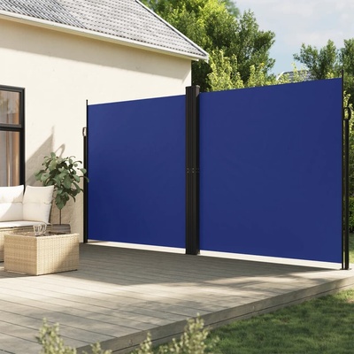 vidaXL Zatahovací boční markýza modrá 220 x 1 200 cm