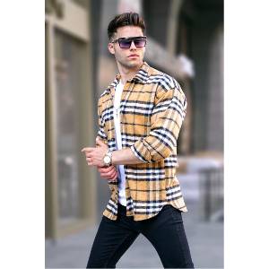 Madmext Мъжка Regular Fit риза 5553 - Жълта #358033 (358033_Жълт)