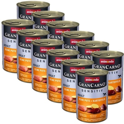 Animonda GranCarno Sensitiv Adult Turkey s bramborami 12 x 400 g