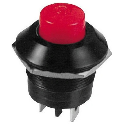 Vypínač tlačítkový červený, 12/24 V 10 A Lampa