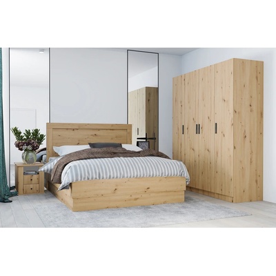 Bogdan Furniture I Спален комплект 7063 за матрак 160/200, Дъб артисан