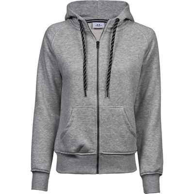 TeeJays mikina TJ 5435 s kapucí na zip pánská COT-18543561001 Melír šedá
