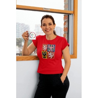 Dámské tričko Lukáš Sedlák #23 Czech National Emblem 2025 Red