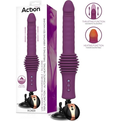 Action Roxer Heating, Thrusting & Vibrating Sex Machine with Remote Control Purple