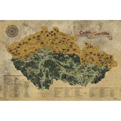 Stieracia mapa Česko - zlatá