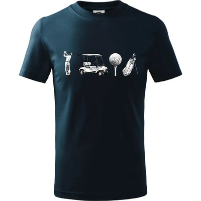 Golfový set tričko detské tmavomodrá