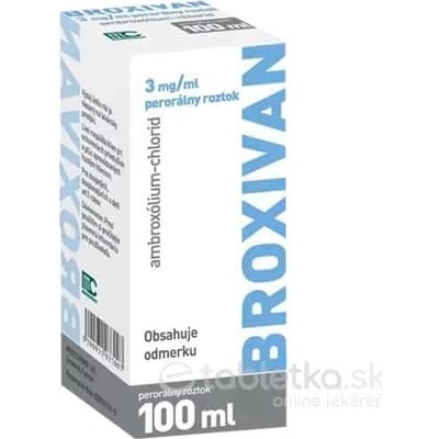 Broxivan 3 mg/ml perorálny roztok sol.por. 1 x 100 ml/300 mg